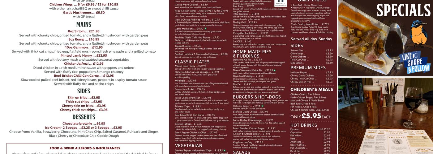 THE KINGFISHER Menu
