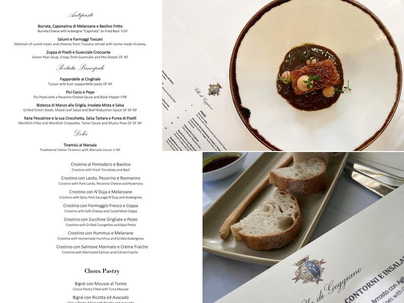 Villa di Geggiano Menu