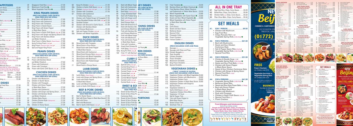 New Beijing Chinese Takeaway Menu