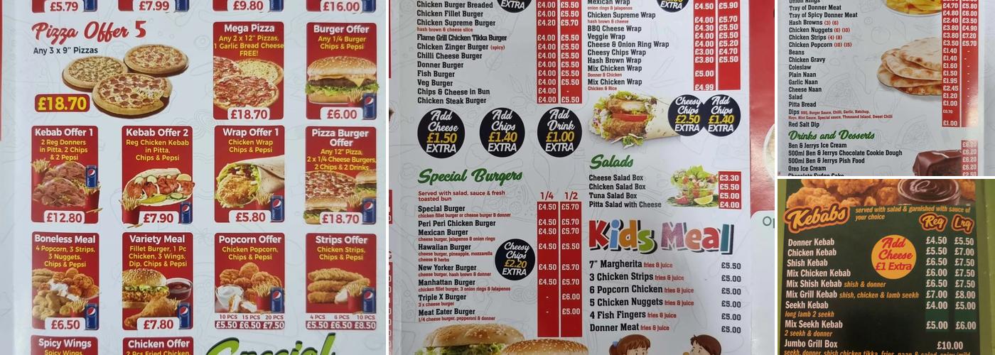 Kirkham Kebab & Pizza House Menu