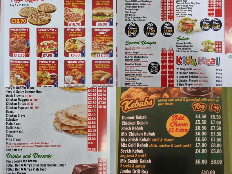 Kirkham Kebab & Pizza House Menu