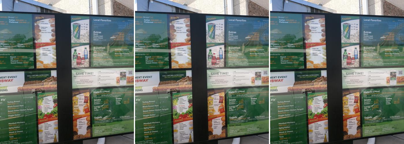 Subway Menu