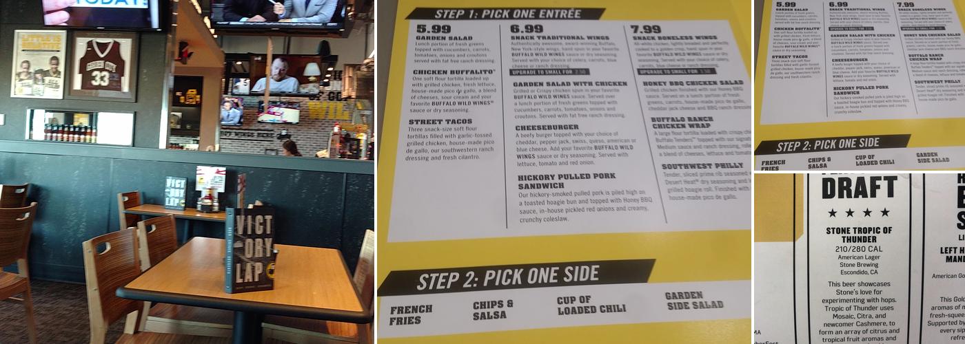 Buffalo Wild Wings Menu