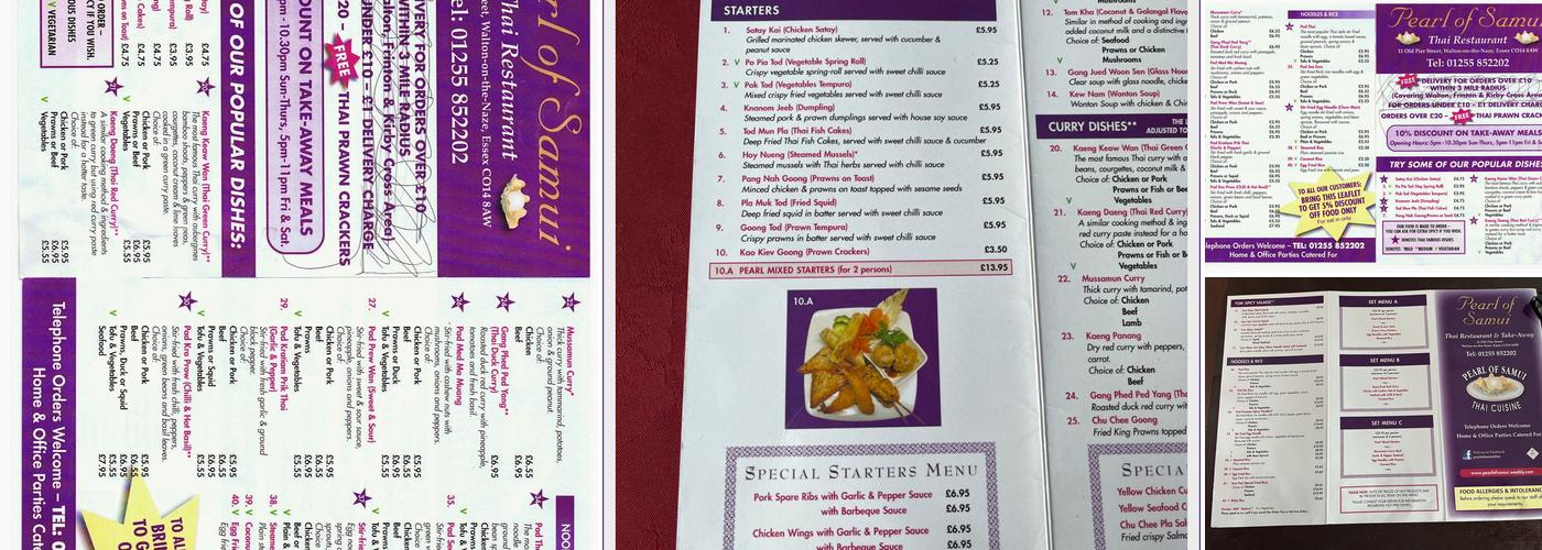 Pearl of Samui Thai Restaurant Menu