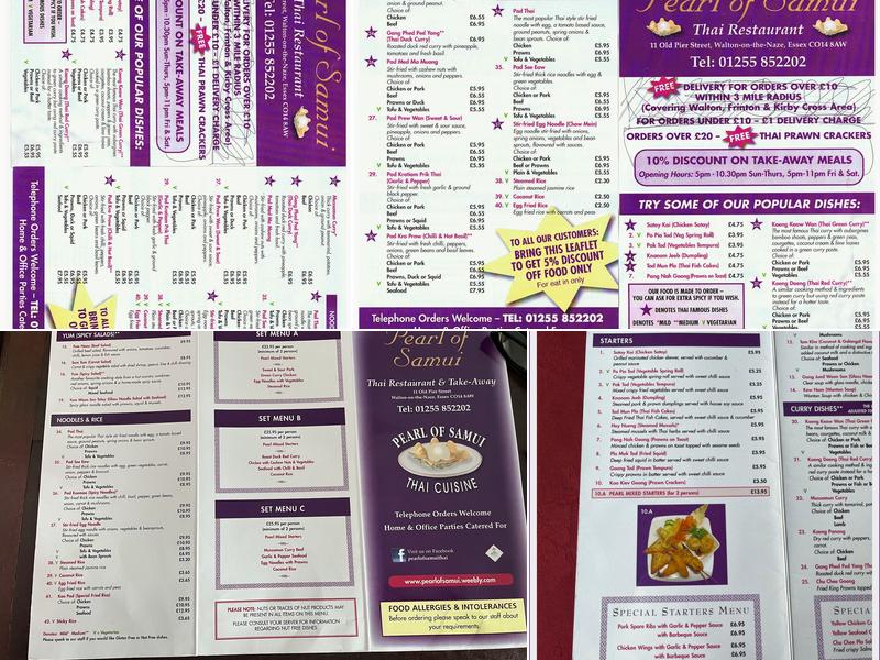 Pearl of Samui Thai Restaurant Menu