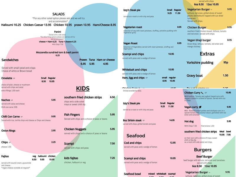 The Queens Head Menu