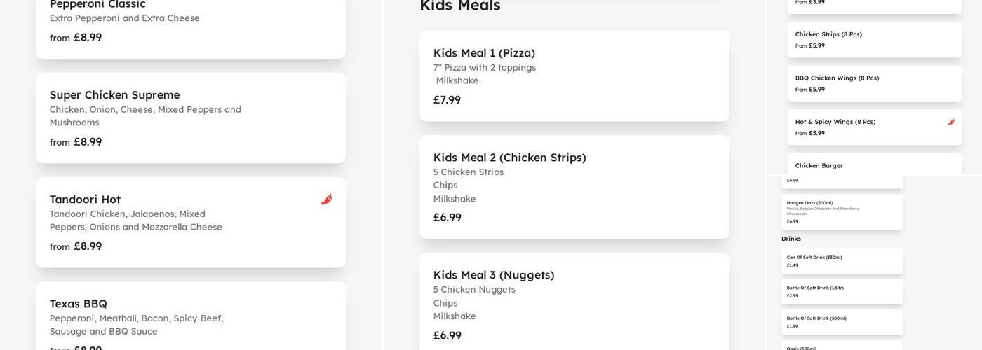 Family Pizza Walton Menu