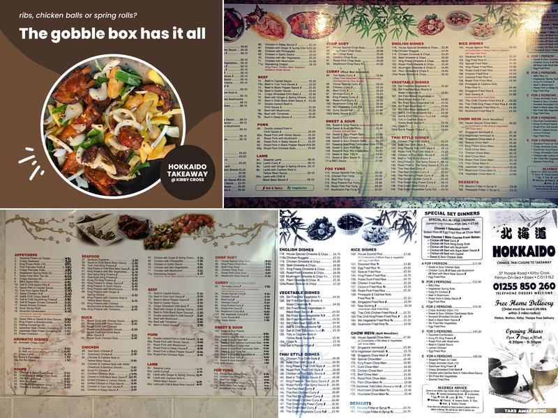 Hokkaido Chinese & Japanese Takeaway Menu