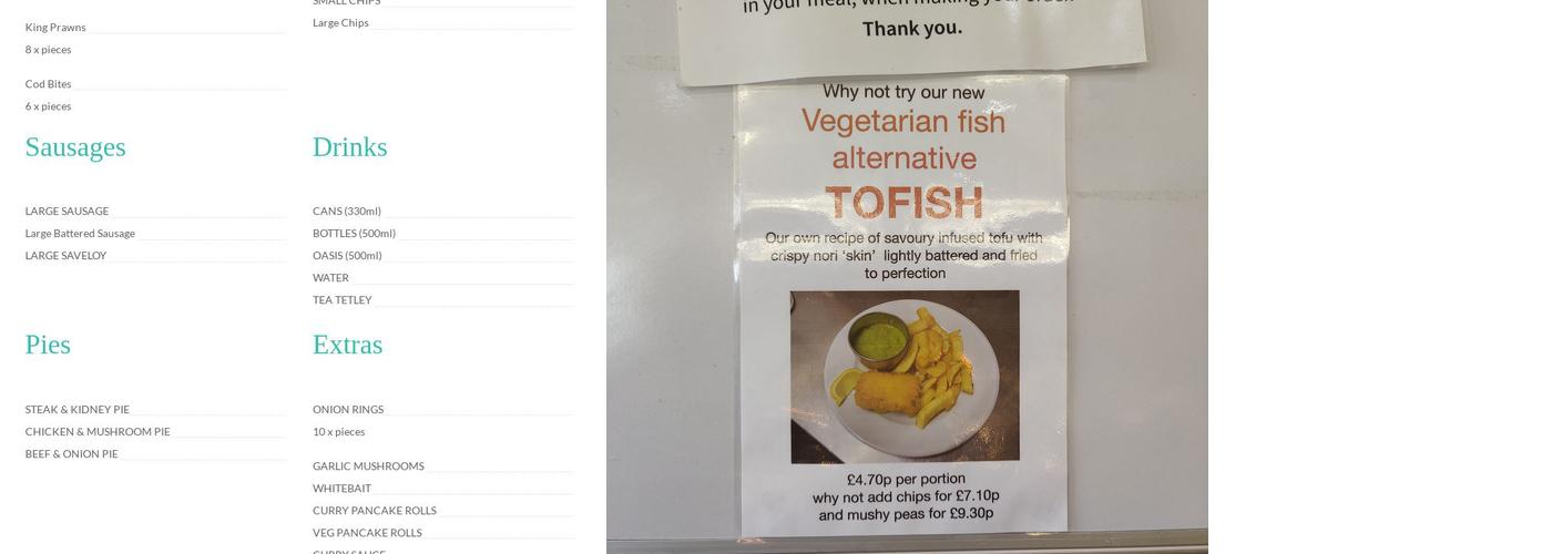 Young's Other Plaice Menu