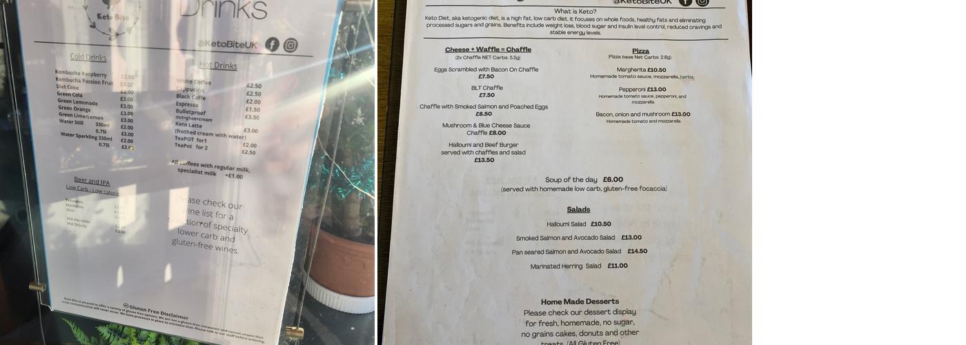 Keto Bite UK Menu