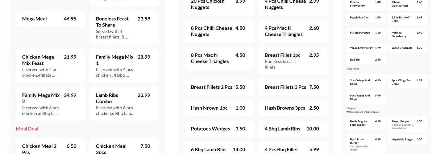 Walton Fried Chicken Menu