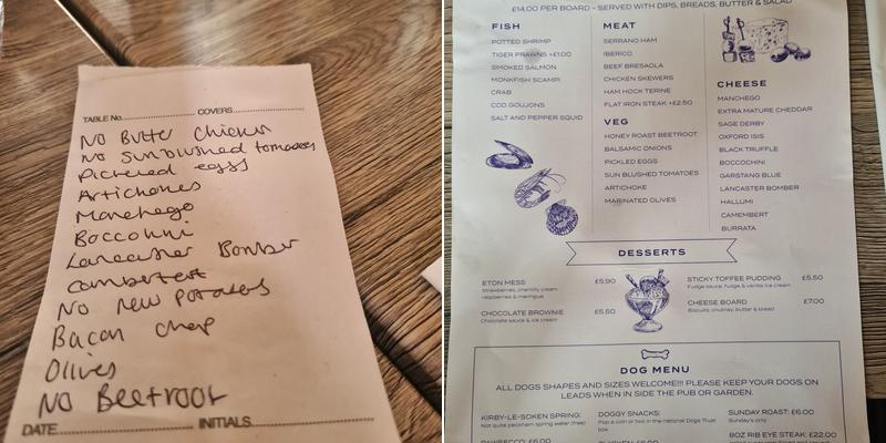 The Red Lion Country Pub And Dining Menu