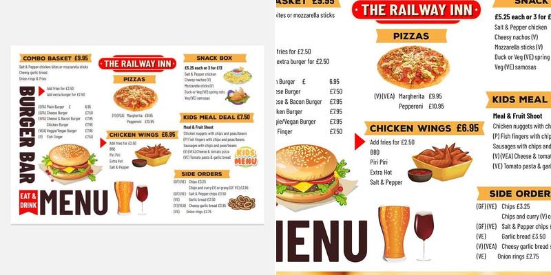 The Railway Inn Menu