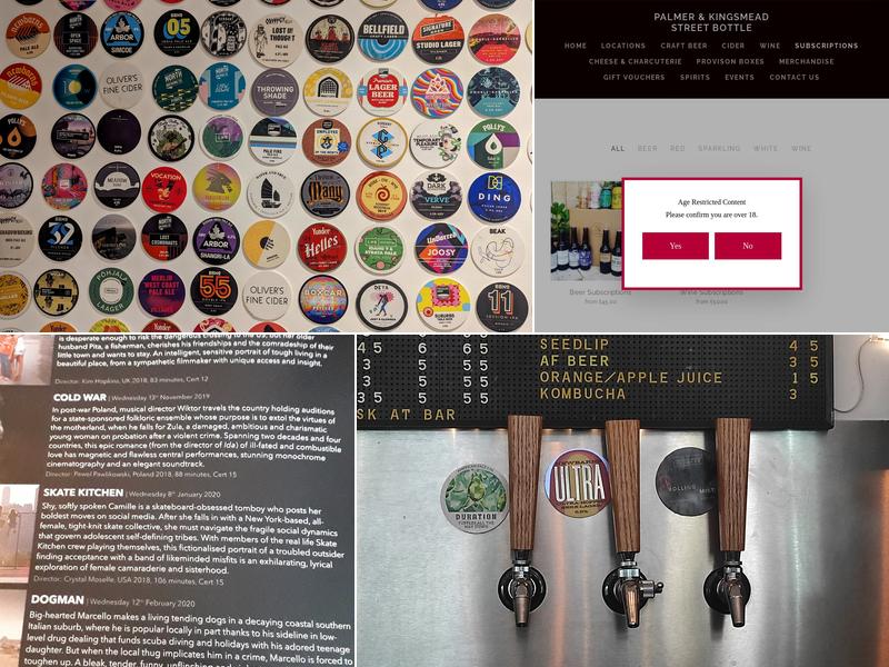 Palmer Street Bottle Menu