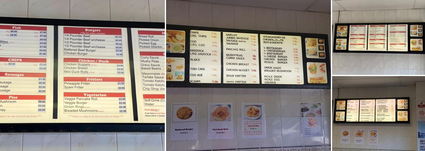 North Furzton Fish Bar Menu