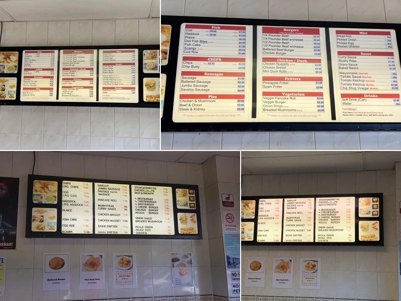 North Furzton Fish Bar Menu