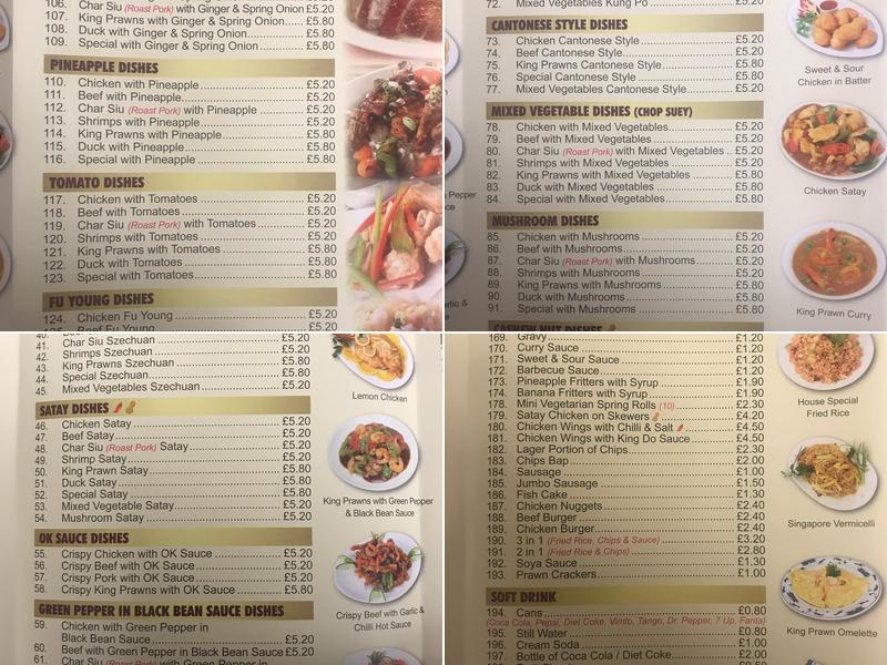 Lees Chinese Takeway Menu