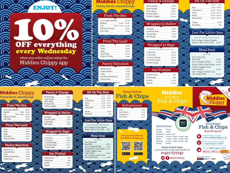 Middies Great British Fish & Chips Menu