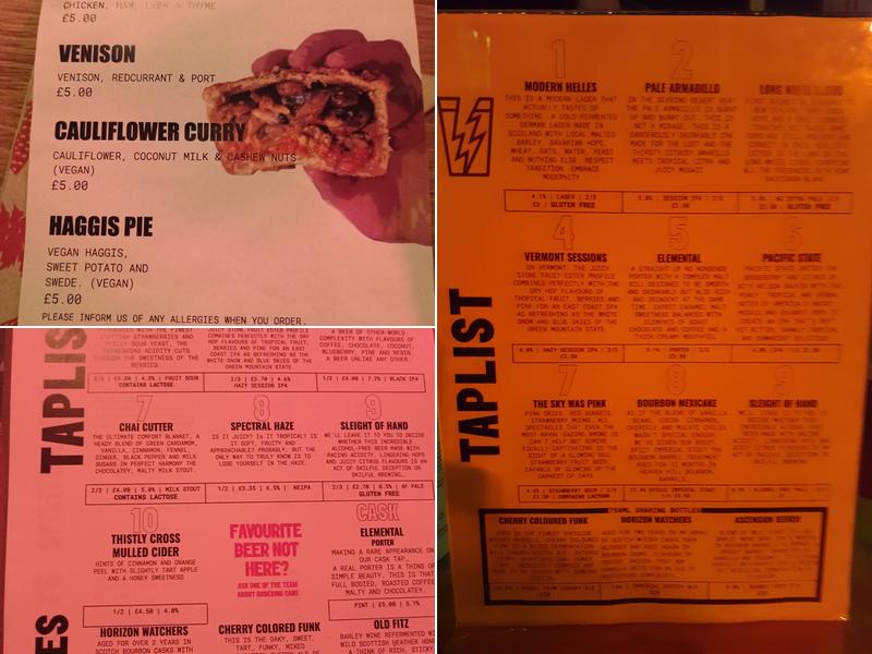 Tempest Brew Co Menu