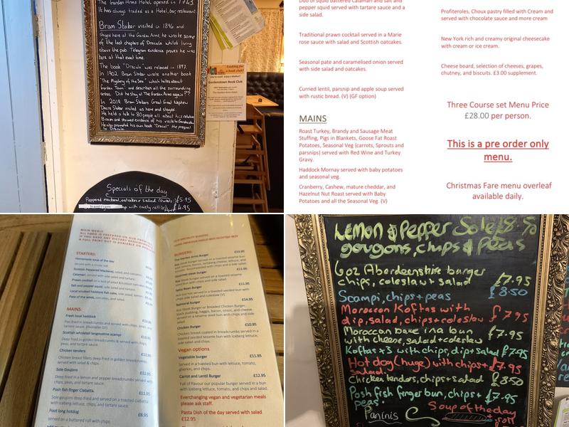 Garden Arms Hotel Menu