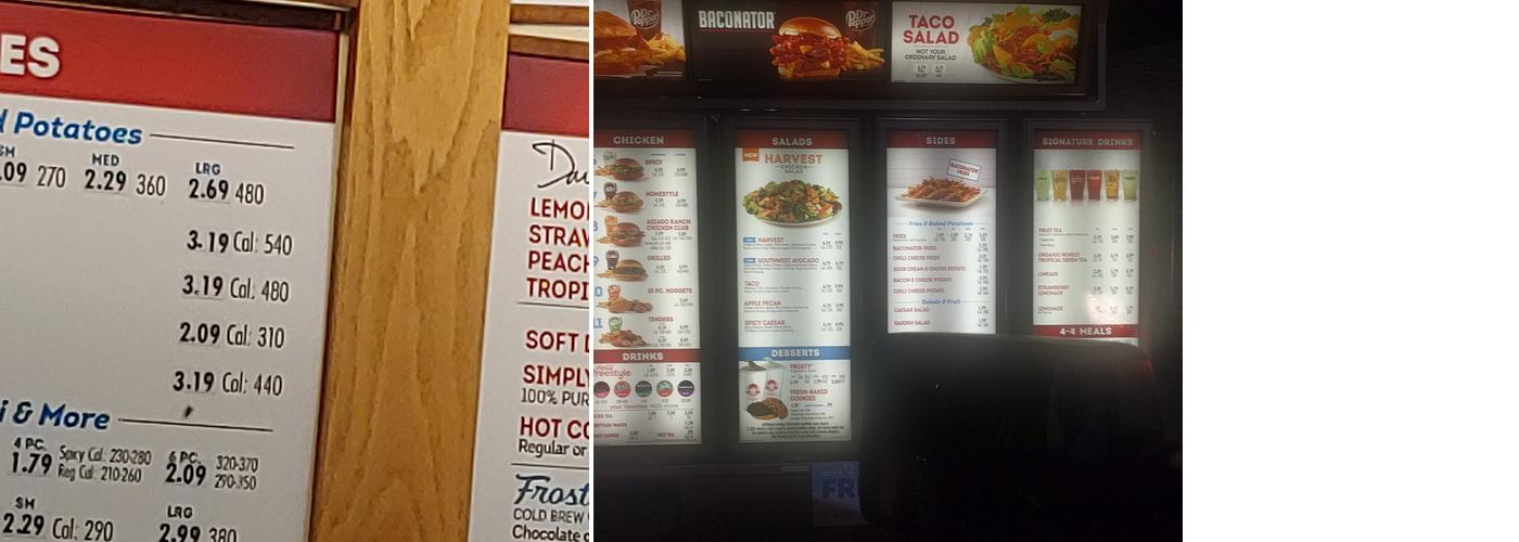 Wendy's Menu