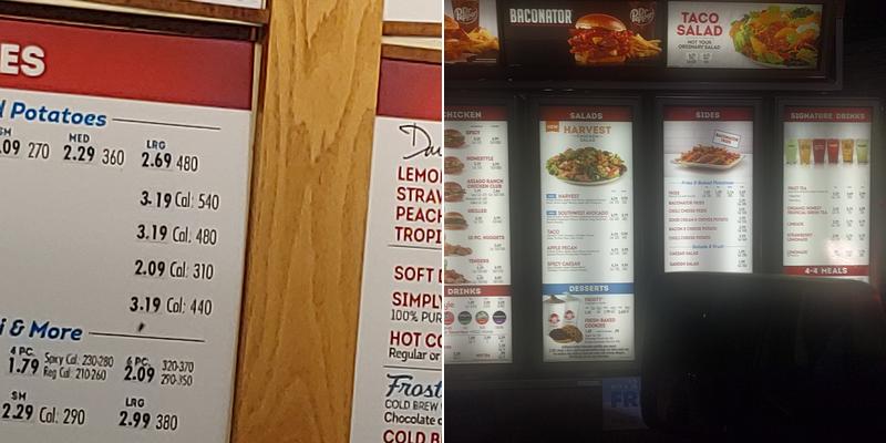 Wendy's Menu