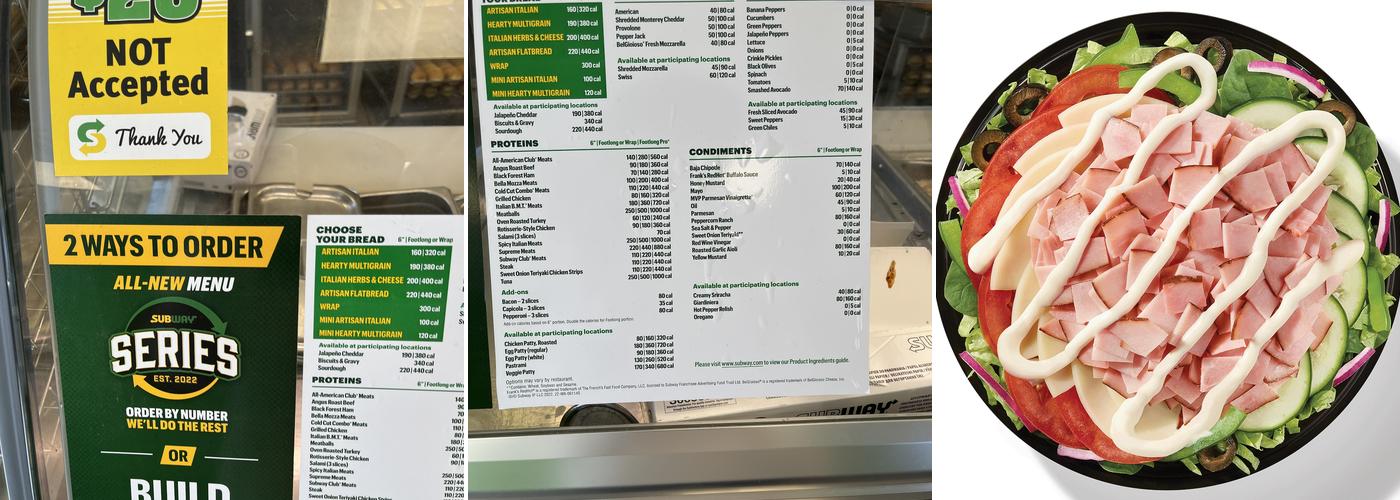 Subway Menu