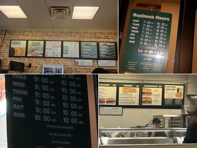Subway Menu