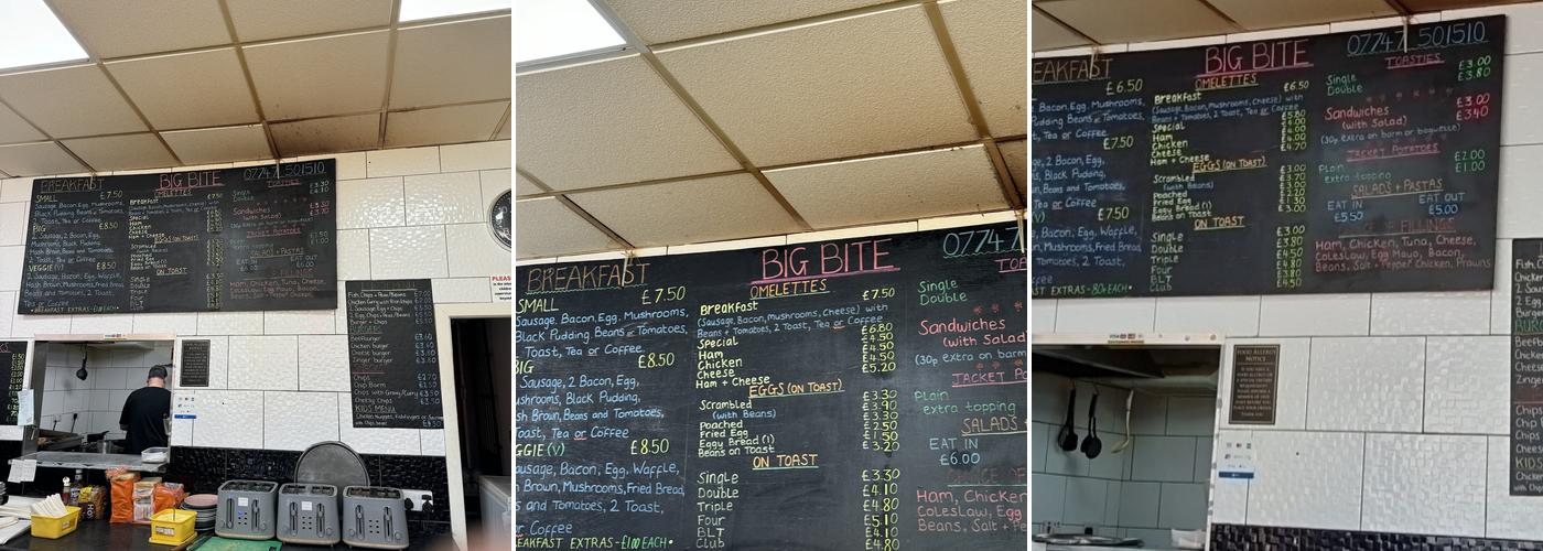 Big bite cafe Menu