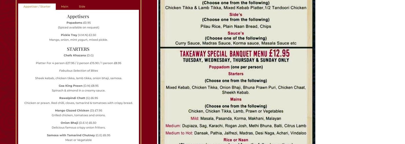 Jashn Restaurant Menu