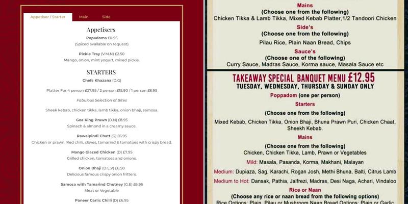 Jashn Restaurant Menu