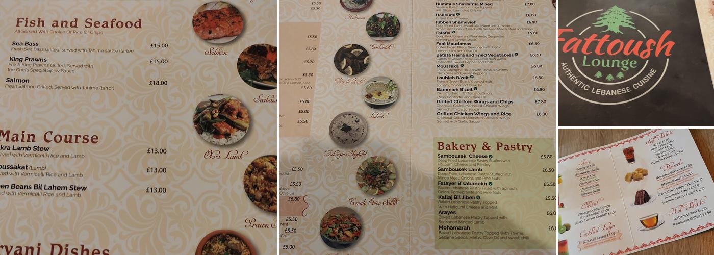 Fattoush Lounge Menu