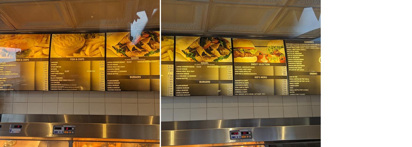 Low Fell Fish Bar Menu