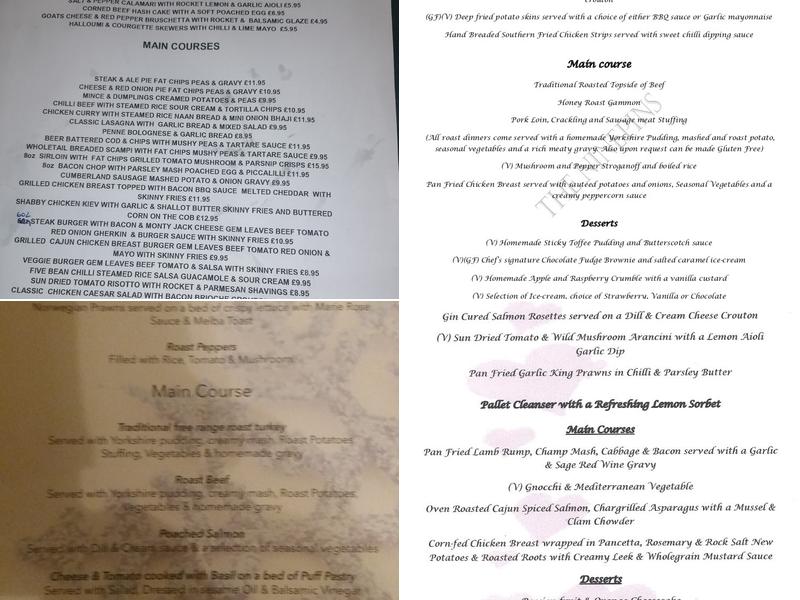 The Nine Pins Saltwell Menu