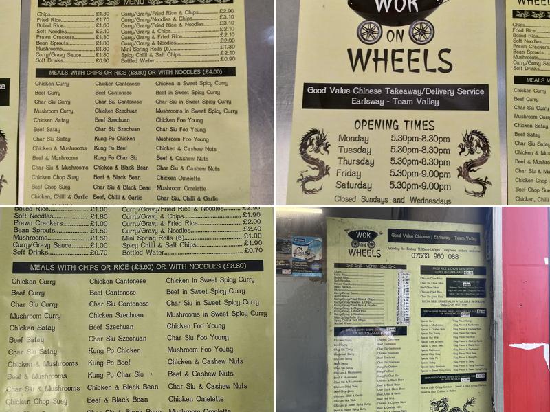 Wok on Wheels Menu