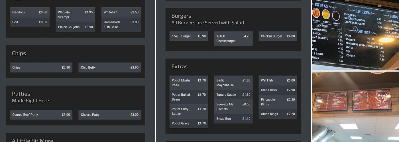 Bell's Fish & Chips Menu