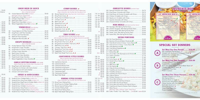 Dunston Lucky Garden Menu