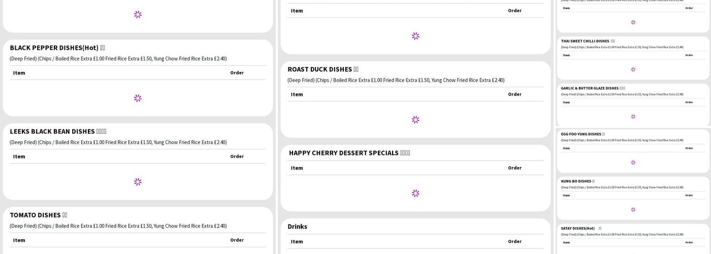 Happy Cherry Chinese Takeaway Menu