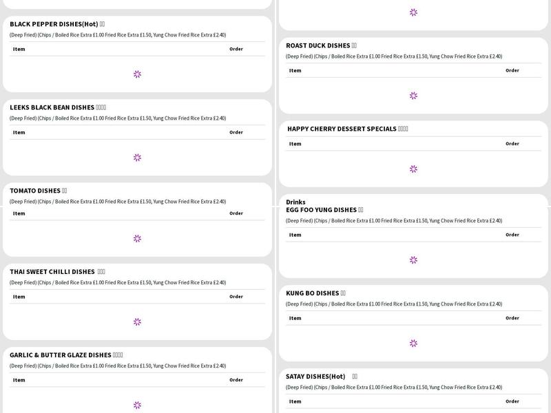 Happy Cherry Chinese Takeaway Menu