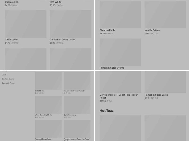 Starbucks Menu