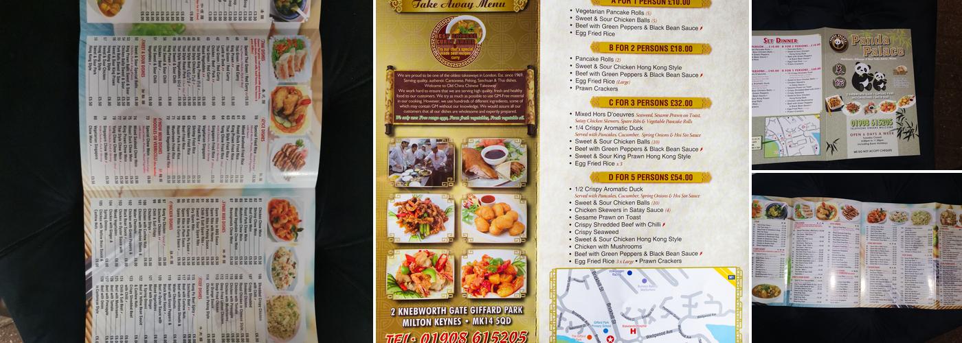 Old China Takeaway Menu