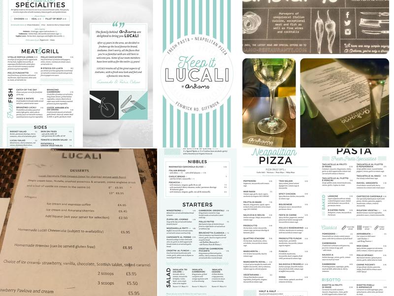 LUCALI by Andiamo Menu