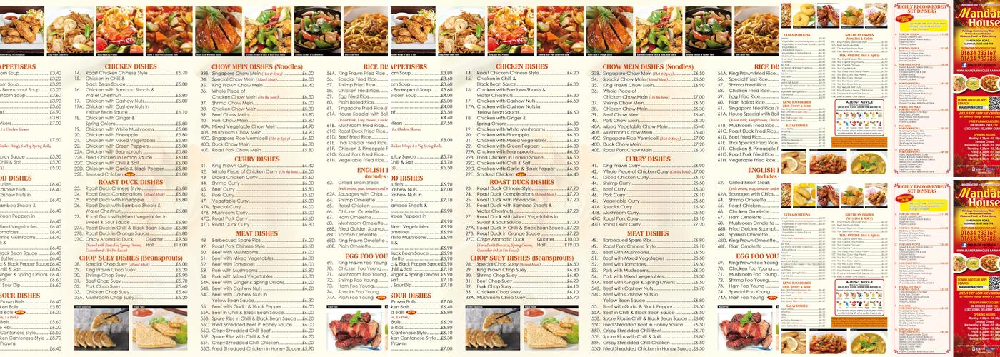 Mandarin House Menu