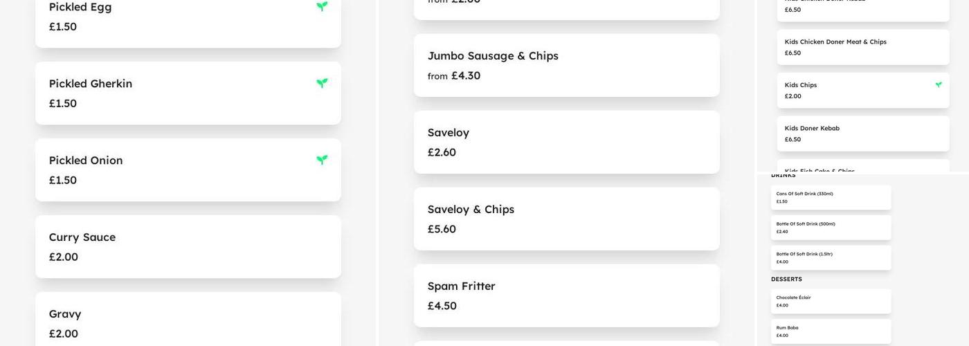 Sandhu Takeaway Menu