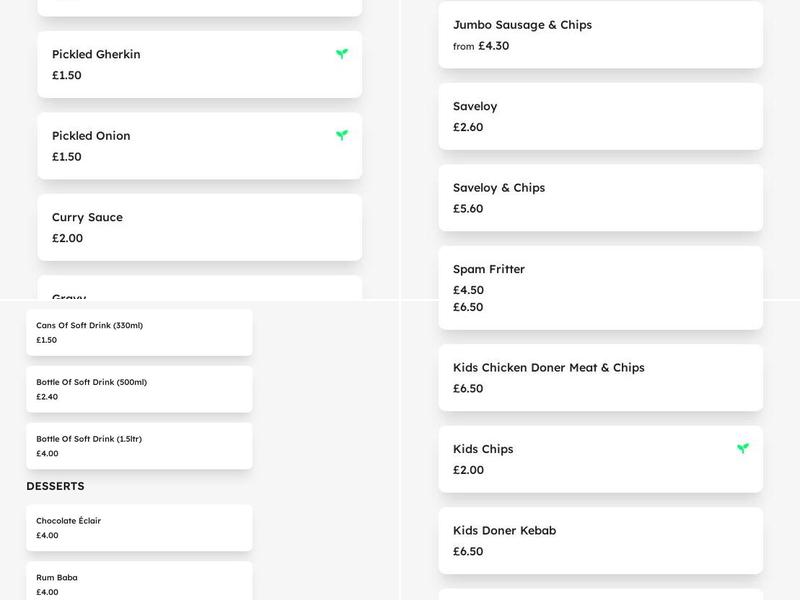 Sandhu Takeaway Menu