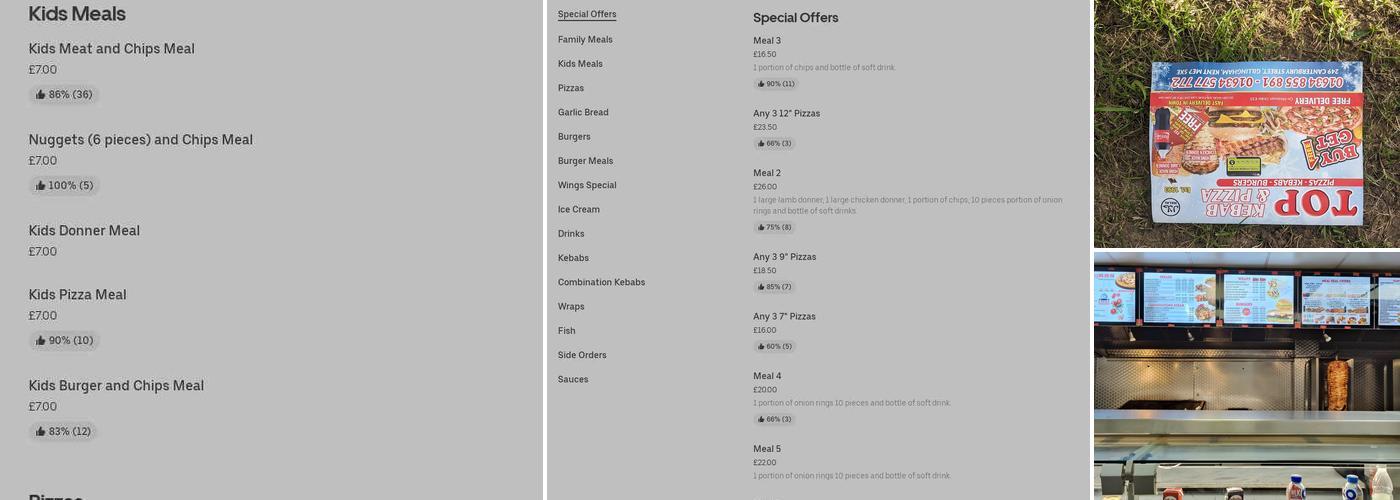 Top Kebab & Pizza Menu