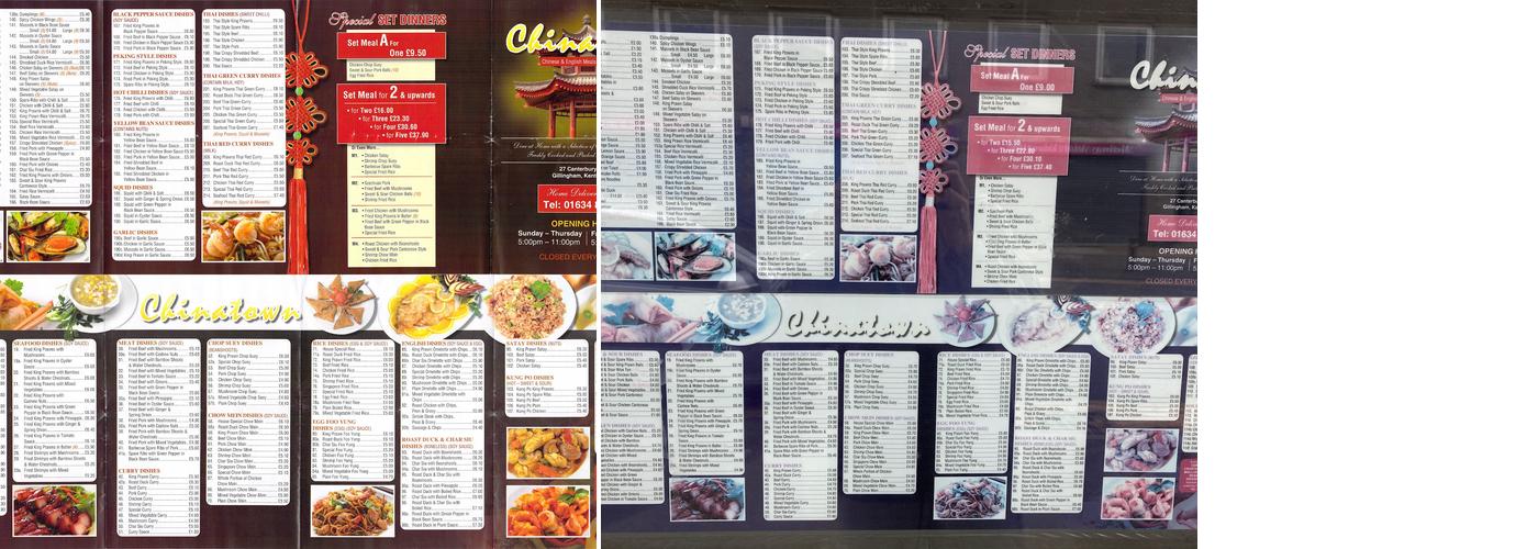 China Town Chinese Takeaway Menu