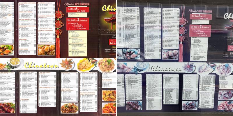 China Town Chinese Takeaway Menu