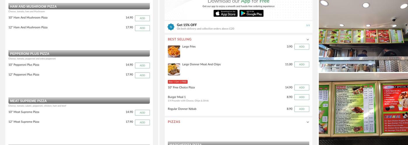 Pizza Bello Gillingham Menu