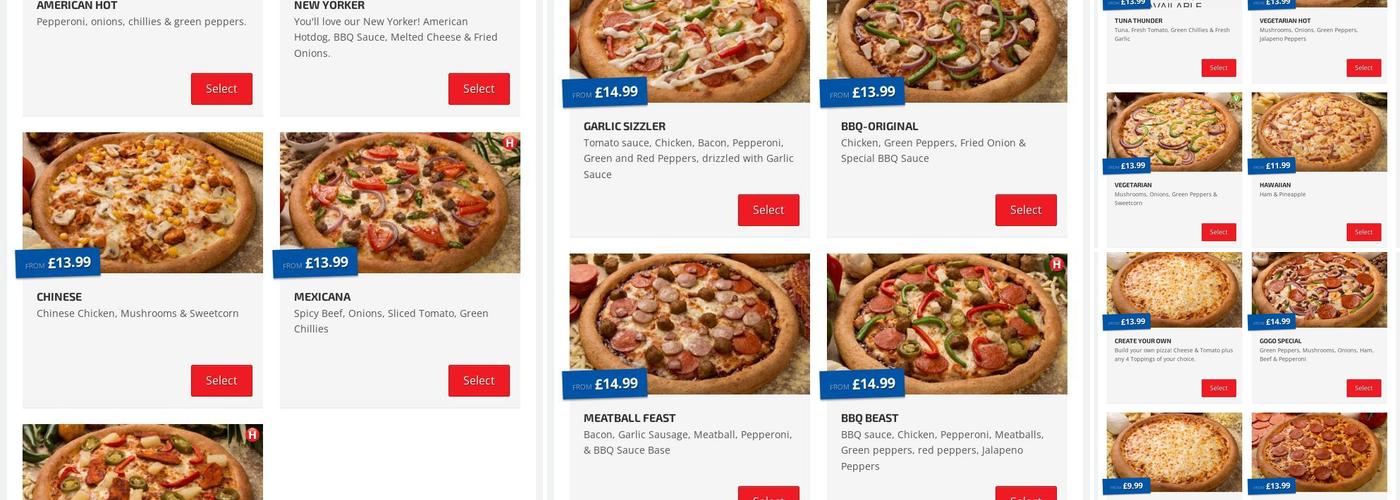 Pizza Go Go Gillingham Menu